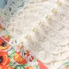 Sukienki swobodne 2022 Sprężyny styl retro druk kwiatowy haft z koralikami długi rękaw Slim Temperament Sukienka dla kobiet ubranie