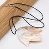 Pendant Necklaces Natural Mother Of Pearl Shell Necklace Handmade Carved Leaf White Charms For Women Jewelry