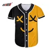 Summer Fashion Men Jersey Red White Giallo Multi 3D a maniche corte Shop Shop Shirt Shirt Shirt Baseball Costume COSTUME 027