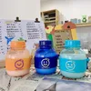 創造的な小型プラスチック水タンブラーポータブルハンドルソリッドカラースポーツ小容量カップ簡単かわいいカップ