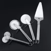 4 Patterns Stainless Steel Pizza Cutter Double Roller Pizza Knife Cutter Pastry Pasta Dough Crimper Kitchen Pizza Tools