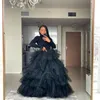 black tulle tiered skirt