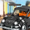 City Creator Technical Pull Back Mechanical Beetle Car Model Building Bricks MOC Classic Vintage Vehicle Blocks Toy for Children X0902