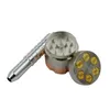 Grindier di tabacco per tubi rotanti di pallottola 2 in 1 smerigliatrici da smoking tubo in metallo erba grinder 50pcs RRF11716