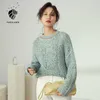 Fansilanen Hollow Out Polka Dot Sweter Dzianiny Kobiety Jesień Zima Casual Żółty Pulower Kobieta Oversize Vintage Blue Jumper 210607