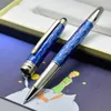 Högkvalitativ petit Prince Blue Rollerball Ballpoint Pennor Stationery Office School Söt snidande metallharts Skrivar Ink Gift Pen3013