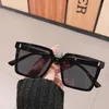 2021 Vintage Square Oversides Black Okulary Female Moda Eleganckie Luksusowe Klasyczne Dark Blue Boys Sun Glasses UV400