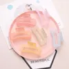 Fashion Accessories Jelly Color Hair Claw Jaw Clips Transparent Hairs Clamps Holder Plastic Headdress Girl Square Shape 1 2rj Y2