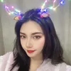 Colorful LED Light Christmas Elk Horn Hair Pin Clips Luminous Antler Deer Hairpin Girls Xmas Gift Hairband 3D Reindeer Party Favor RRA10188