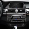 Pegatina de fibra de carbono para coche, marco de navegación para consola, cubierta decorativa embellecedora de Panel AC CD para BMW X5 X6 E70 E71, accesorios