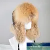 Mężczyźni Zimowe Zimowe Naturalne Prawdziwe Futro Bombers Kapelusze Ciepłe Miękkie Jakość Real Raccoon Fur Cap Luxury Real Sheepskin Leather Hat Cena fabryczna Ekspert Quality Projekt