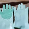 Wegwerphandschoenen vaatwassing siliconen rubberen schotel wassen handschoen keuken huishoudelijk struikgewas schoon gereedschap voedselkwaliteit materiaal warmte-insulatine