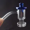 Flat Top Terp Slurper Smoking Quartz Banger con tappo in carb 45 90 gradi Chiodi sottovuoto per tubi dell'acqua in vetro Dab Rig