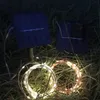 Juldekorationer LED -strängar Lampa Koppartråd Solbelysning 10 20M IP65 Vattentät 8 -läge utomhus för trädgård bröllopsfest träd dekoration semesterbelysning