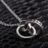 pendant men039s Three Stainless steel jewelry lovers Titanium Ring Necklace que Silver Pendant3948401
