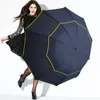 Ветрозащитный большой 130см большой двойной слой зонтик мужчин дождь женщины портативный мужской женщины солнца 3 флодирующие бизнес S 210721