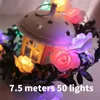 Cordes 7.5M chaîne solaire lumières de Noël en plein air 50 LED étanche fleur jardin fleur éclairage fête décoration de la maison