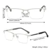 نظارات شمسية نظارات نظارات رجال أزياء رجالية مضادة للأزرق ضوء المعادن نصف إطار الوهج / سلالة العين / الأشعة فوق البنفسجية النظارات الكمبيوتر + 1.0 ~ + 4.0