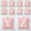 Familie kussensloop 26 letters enkele kant afdrukken roze kussenhoes thuis sofa auto decoratie beddengoed leveringen