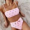 pink tankini swimsuit