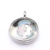 Natural Crystals Flat Bead Moon Angel Alloy Aura Pendants Necklace Stone Crystal Quartz Agate Accessories Two Sided Pattern Tree Of Life Charm Reiki Heal Jewelry