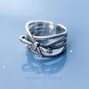 Vintage Bowknot Multi-Layer Geometrische Lijn Sterling Zilver 925 Ring voor Vrouwen Gratis Maat Hiphop Stijl Fijne Sieraden 210707