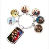 Sublimacja Puste Brelok Favor Stop Cynkowy DIY Photo Charms Set Heat Transfer Coating Keyring z 6 okrągłymi tagami kreatywny prezent na Boże Narodzenie