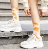 Fashion Cotton Socks Women Men Tie Dye Long Skate Socks Hip Hop Breathable Calf Length Couple Basketball Socks