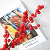 Dekorativa Blommor Kransar Berry Picks - 144 Konstgjorda Röda Stammar Julgransdekorationer 7,5 tum för Christma Wedding Home Dekorer