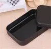 Caixa de lata retângulo preto recipiente de metal caixas de lata de doces jóias de papel de jogo caixas de armazenamento de cartão GGA4392