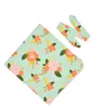 INS BLAPS BLACKES KIDS Muslin Swaddles 보육원 침구 신생아 꽃 인쇄 Swaddle + Bunny Headband 2 Piece Sets 200 B3