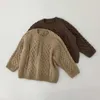 Autumn Children Outwear Sweater Baby Boys Knitted Pullovers Solid Color Thicken Winter Sweaters for Girls Casual Clothes Tops Y1024