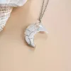 Árvore de vida Crescent Lua Forma Pingente de Silvertone Wrap Wrap Natural Gemstones Cura de Cristal Reiki Mulheres Colar