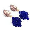 Boucles d'oreilles collier magnifique bleu Royal nigérian perles africaines ensemble de bijoux mariage de dubaï prix de gros cristal 6C-2DH008