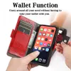 Чехлы для телефонов для Samsung iPhone Card Coolet Flip Holster Fall Protection Cover Кожаная противоскользящая поверхность Магнитный Flip Becklet складной кронштейн 6 цветов Новый