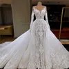 Elegant 2021 Lace Arabic Wedding Bride Gowns Saudi Dubai Formal Mermaid Mariage Bridal Dresses African Vestido de Noiva