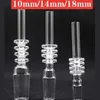 Smoking accessories Quartzs Tip For NC 10mm 14mm 18mm Joint Dab Straw Drip Tips Domeless Real Quartz Nail Glass Water Bong