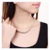 Lady's Sterling Silver Plated Large and small beads necklace GSSN195 fashion lovely 925 silver plate jewelry necklaces chain249n