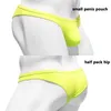 Men's Shorts Fluorescent Green Men Sexy Tight Low Waist Swimwear 2021 Half Pack Hip Bikinis Gay Swim Briefs Sports Swimsuits