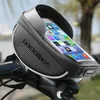 ROCKBROS 6.0 inch Waterdichte fietstas stuur Mobiele telefoons houder voorbuis tassen touchscreen fiets telefooncase