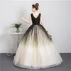 EDC8 2022 Новый стиль Black Соответствующая мода V-образным вырезом Quinceanera платье для выпускного платья с рукавом формальный производительность блестки шарин