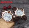 Zegar czasu męskiego Klasyczny bransoletka zegarek Bateria Bateria Bateria Chronograph Quartz oryginalna skórzana para designerskie zegarek 242d