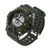 L5YC 세련된 스포츠 LED 날짜 알람 스테인레스 스틸 남자 군사 쿼츠 시계 G1022