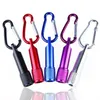 Portable LED Flashlight Aluminum Alloy Torch Flashlights With Carabiner Ring Keyrings Key Chain Gifts 7 Color