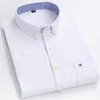 S ~ 7xl chemises en coton pour hommes à manches courtes été grande taille chemise à carreaux rayé chemise homme affaires décontracté blanc coupe régulière 220222