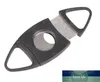 New Pocket Stainless Steel Double Blade Cigar Cutter Scissors Plastic Handle Portable Tools black color free LZ0423