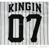 Mężczyźni Kobiety Młodzież Łk 07 Kingin Baseball Jerseys Hafting Sewing White Hip-Hop Street Culture 2020 NOWOŚĆ