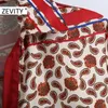 Zeefity Dames Vintage Positie Cashew Nut Print Kimono Smock Blouse Office Lady Retro Shirt Chic Femininas Blusas Tops LS7222 210603