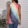 T-shirt Femme 2022 Summer Tie-Dye O-Cou T-shirt sans manches Femmes Plus Taille Modes Off Épaule Tops Streetwear Tee Shirt Femme