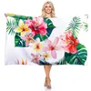 Serviette de plage imprimée de grandes fleurs carrées, couverture extérieure en fibres superfines, serviette de bain en microfibre, tapis de Yoga absorbant, voyage Terry Tow264h